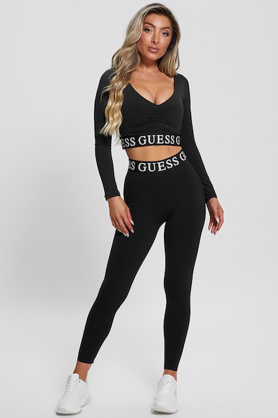 GUESS Bluza crop cu banda logo pentru fitness Femei
