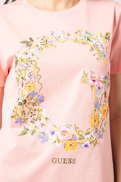 GUESS Тениска с овално деколте и флорална бридерия Жени