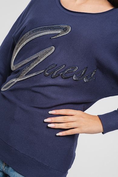 GUESS Фино плетен пуловер с декоративни камъни Жени