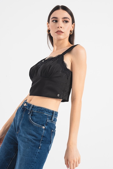 GUESS Top de satin cu garnituri de dantela Femei