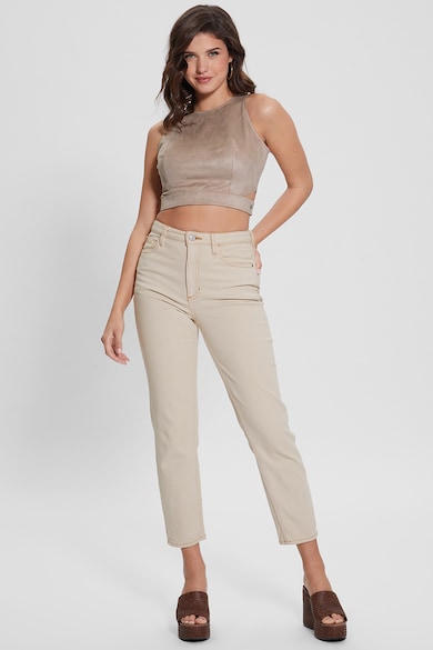 GUESS Mintás szűk fazonú crop top női