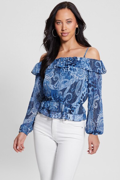 GUESS Bluza cu decupaj pe umar si imprimeu paisley Femei