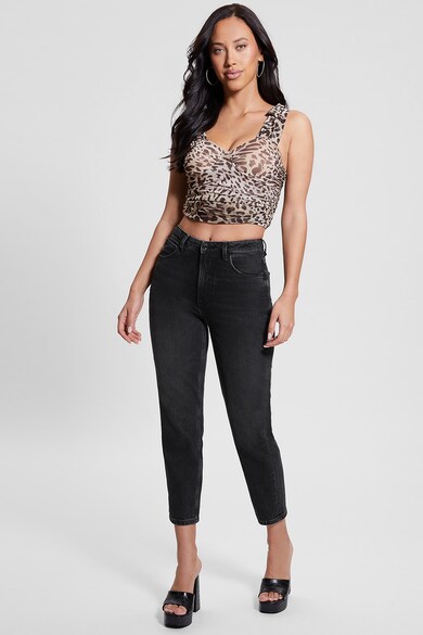 GUESS Top-corseta de plasa cu animal print Femei