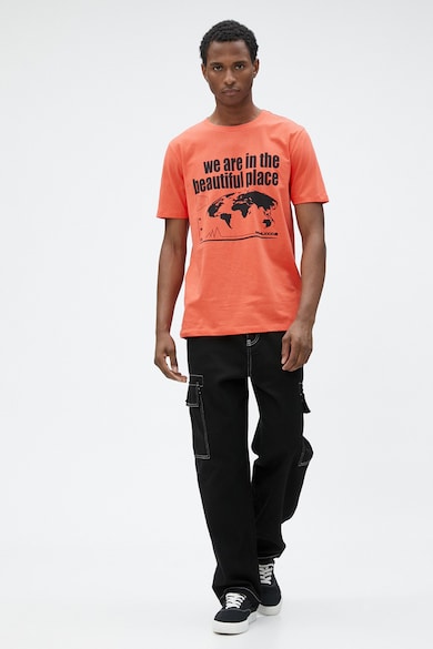 KOTON Памучна тениска с контрастна щампа Мъже