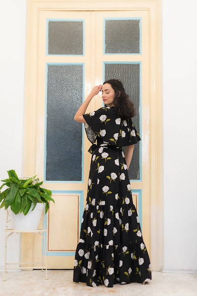 Muna Дълга застъпена рокля Omara Жени