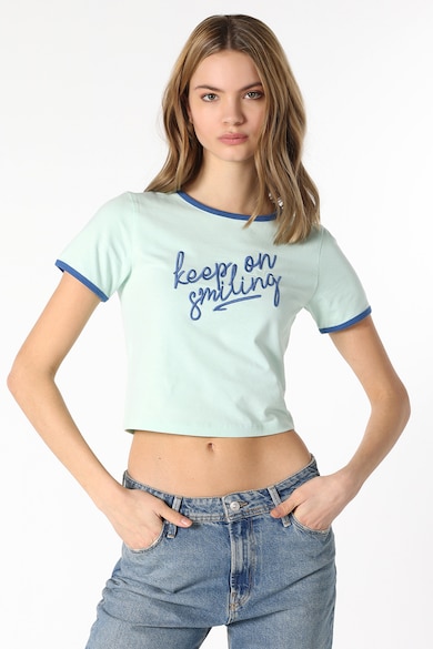 COLIN'S Къса тениска с бродиран надпис Жени