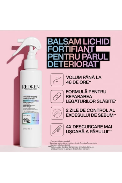 Redken Balsam lichid spray profesional  Acidic Bonding Concentrate intens revitalizant, fortifiant pentru parul fin, 190ml Femei