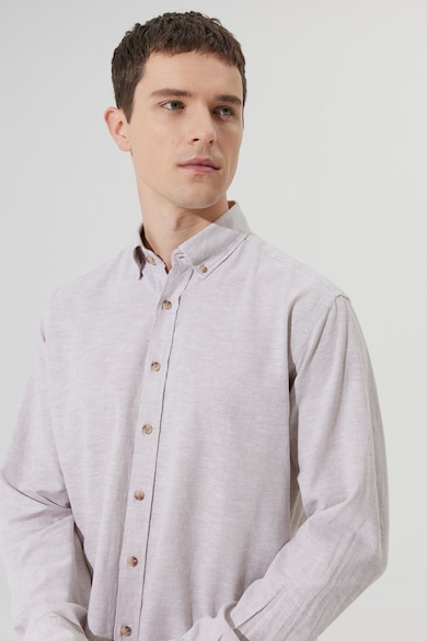AC&Co Bő fazonú pamut és lenvászon ing férfi