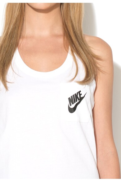Nike Top alb cu logo Femei