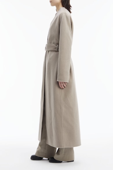 CALVIN KLEIN V-nyakú hosszú gyapjútartalmú kabát női