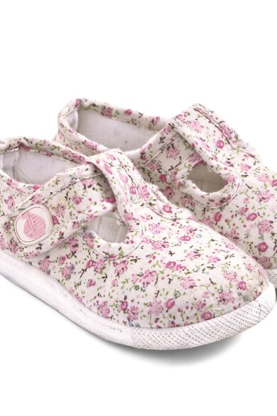 JoJo Maman Bebe Pantofi cu bareta in forma de T si model floral Fete