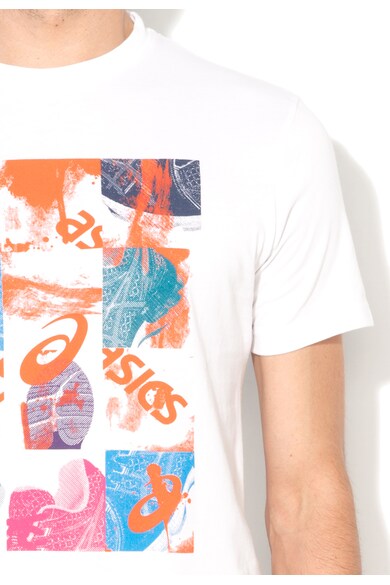 Asics Бяла тениска с цветна фигурална щампа Мъже