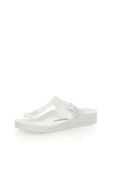 Birkenstock Papuci flip-flop albi cu calapod clasic Gizeh Femei