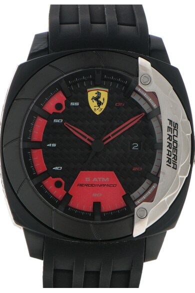 Ferrari Ceas negru cu o curea din silicon Aerodinamico Barbati