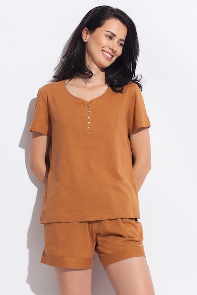 Sofiaman Tricou de casa din amestec de in Cool Flax Femei