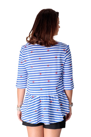 GIORGAL Bluza cu model in dungi si terminatie asimetrica Astoria Femei