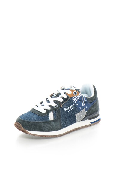 Pepe Jeans London Pantofi sport bleumarin din denim cu piele intoarsa Sydney Fete