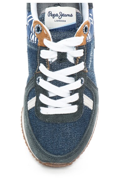 Pepe Jeans London Pantofi sport bleumarin din denim cu piele intoarsa Sydney Baieti