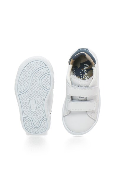 Pepe Jeans London Pantofi sport albi cu benzi velcro Murray Fete