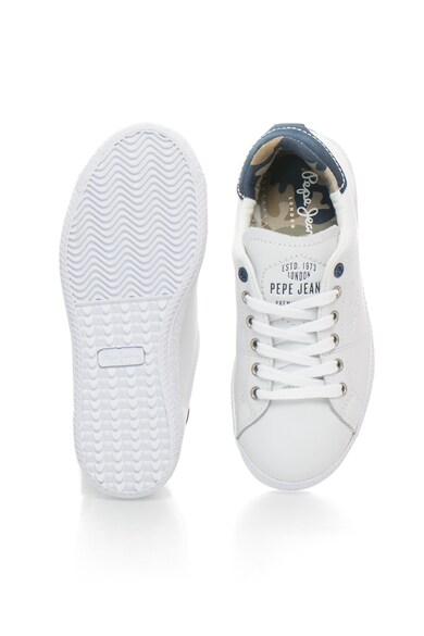 Pepe Jeans London Pantofi sport alb cu bleumarin de piele Murray Fete