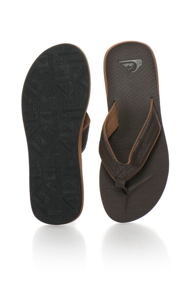 QUIKSILVER Papuci flip-flop maro de piele sintetica Carver Barbati