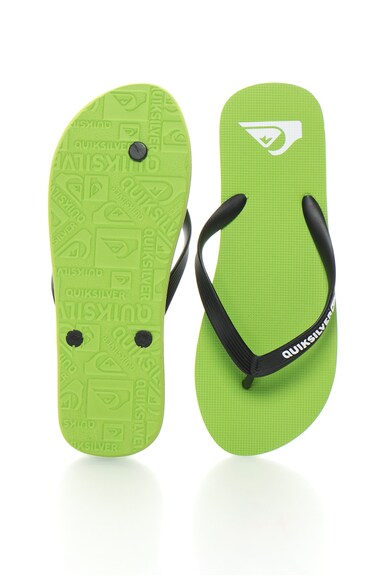 QUIKSILVER Papuci flip flop negru cu verde absint Molokai Barbati