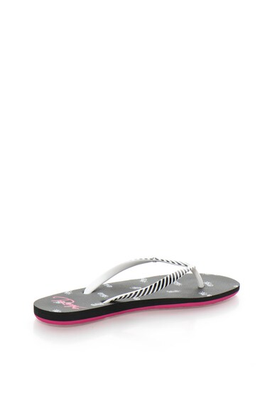 ROXY Papuci flip-flop negru cu alb in dungi Portofino Femei