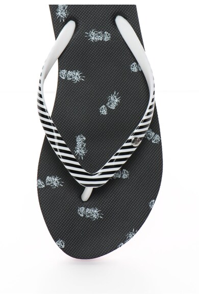 ROXY Papuci flip-flop negru cu alb in dungi Portofino Femei