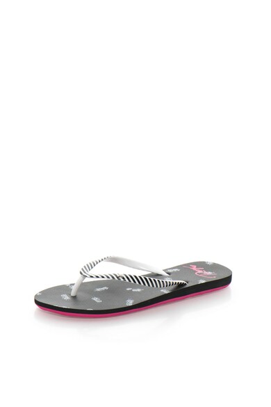 ROXY Papuci flip-flop negru cu alb in dungi Portofino Femei