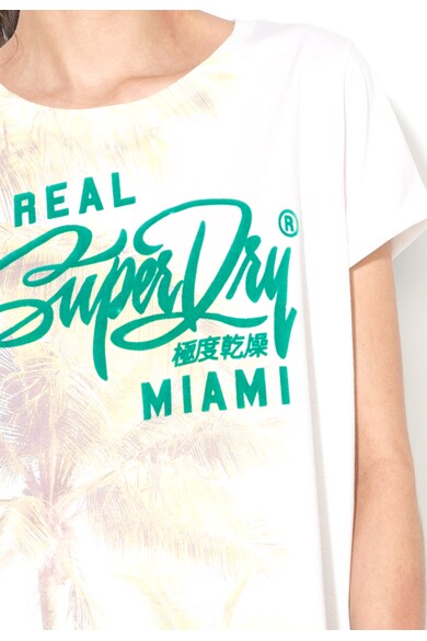 SUPERDRY Tricou alb lejer cu imprimeu Miami Femei