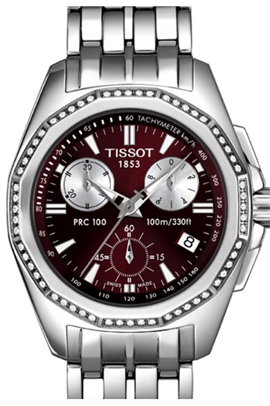 Tissot Ceas cronograf argintiu cu 60 de diamante PRC 100 Femei