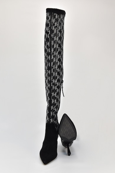 Karl Lagerfeld Térdig érő csizma strasszkövekkel díszítve női