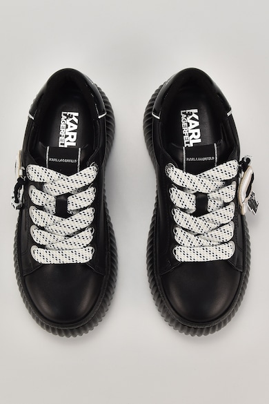 Karl Lagerfeld Скосени кожени спортни обувки с контрастни връзки Жени