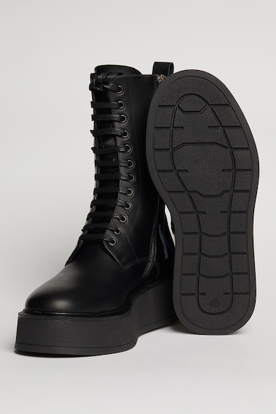 Karl Lagerfeld Ghete wedge de piele cu logo Femei