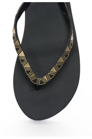 ROXY Papuci flip-flop negru si auriu cu model aztec Bermuda Femei