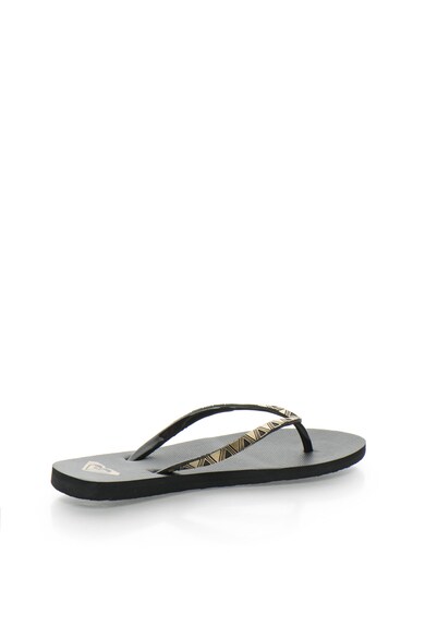 ROXY Papuci flip-flop negru si auriu cu model aztec Bermuda Femei