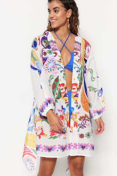 Trendyol Kimono din bumbac cu imprimeu Femei