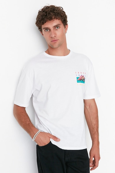 Trendyol Памучна тениска с фигурална щампа Мъже