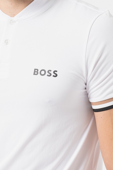 BOSS Тениска Pariq с цепка с копчета и лого Мъже