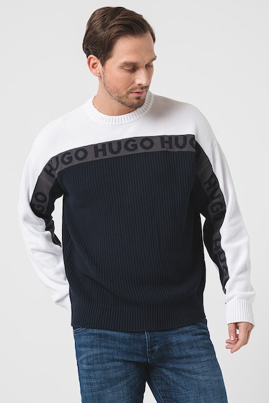 HUGO Stimoh colorblock dizájnú pulóver férfi