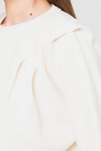 HUGO Dalevis pamutpulóver pliszírozott részletekkel női