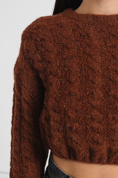 HUGO Scrovil gyapjútartalmú crop pulóver női