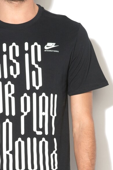 Nike Tricou cu imprimeu text si decolteu rotund Barbati
