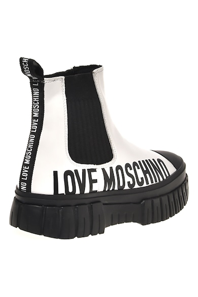 Love Moschino Кожени боти Chelsea с лого Жени