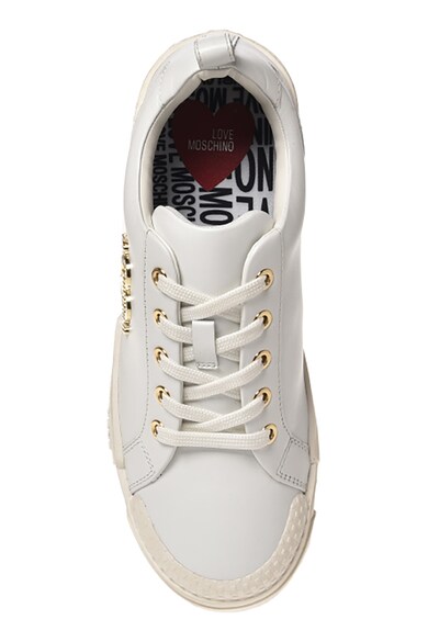 Love Moschino Кожени спортни обувки с метално лого Жени