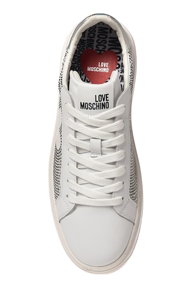 Love Moschino Bőr és műbőr sneaker strasszkövekkel díszítve női