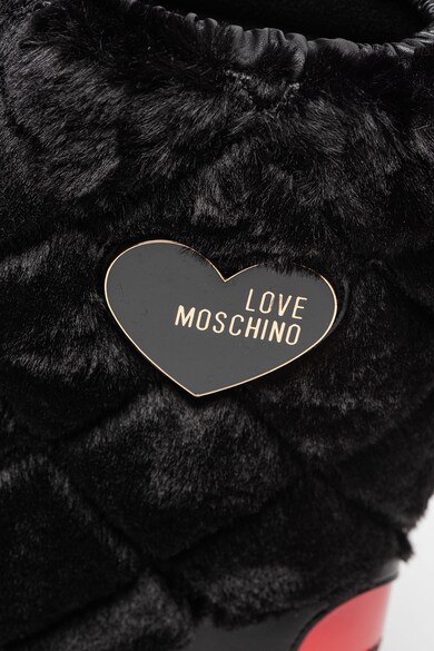 Love Moschino Lábszárközépig érő bebújós csizma műszőrme részletekkel női