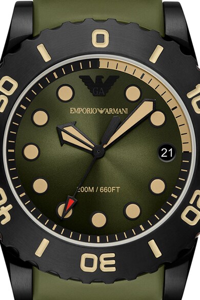 Emporio Armani Кварцов часовник с каишка от еко кожа Мъже