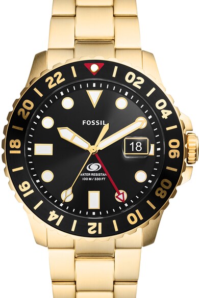 Fossil GMT analóg karóra fémszíjjal férfi