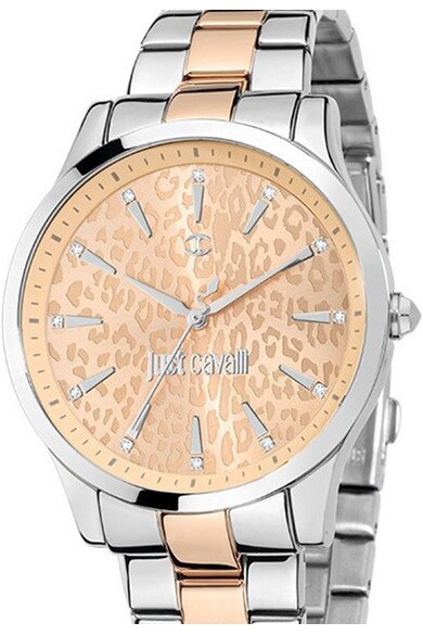 JUST CAVALLI Ceas argintiu cu auriu rose Just Linear, Femei